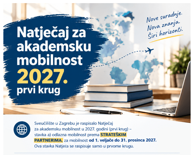 Natječaj za akademsku mobilnost 2027. prvi krug STRATEŠKI PARTNERI